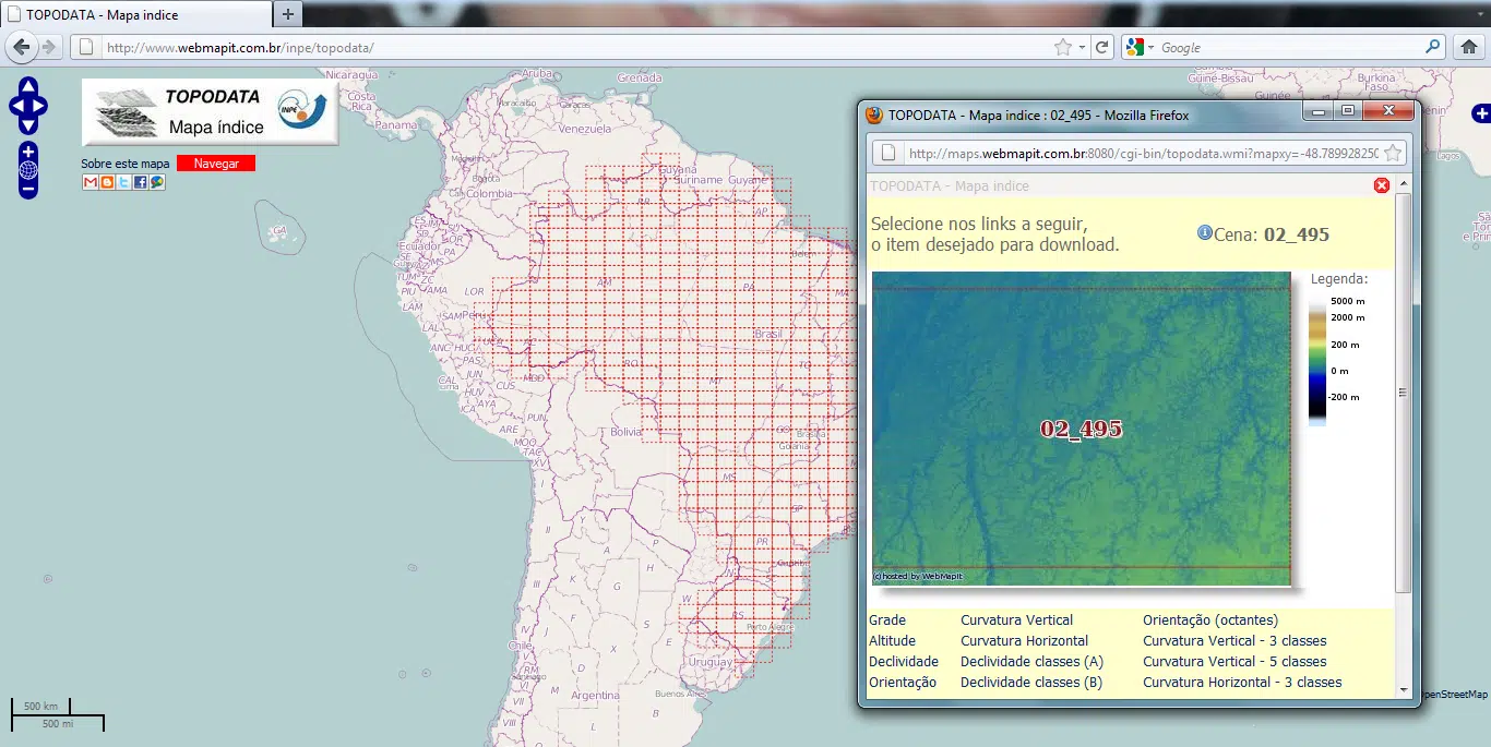 Mapa índice TOPODATA
