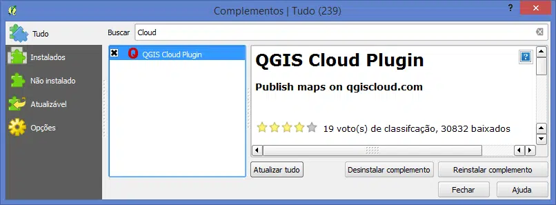 Instalar QGIS Cloud Plugin