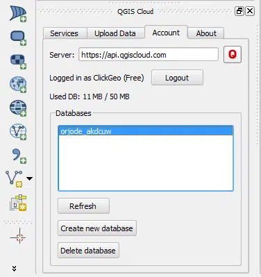 QGIS Cloud: Criar Banco de Dados