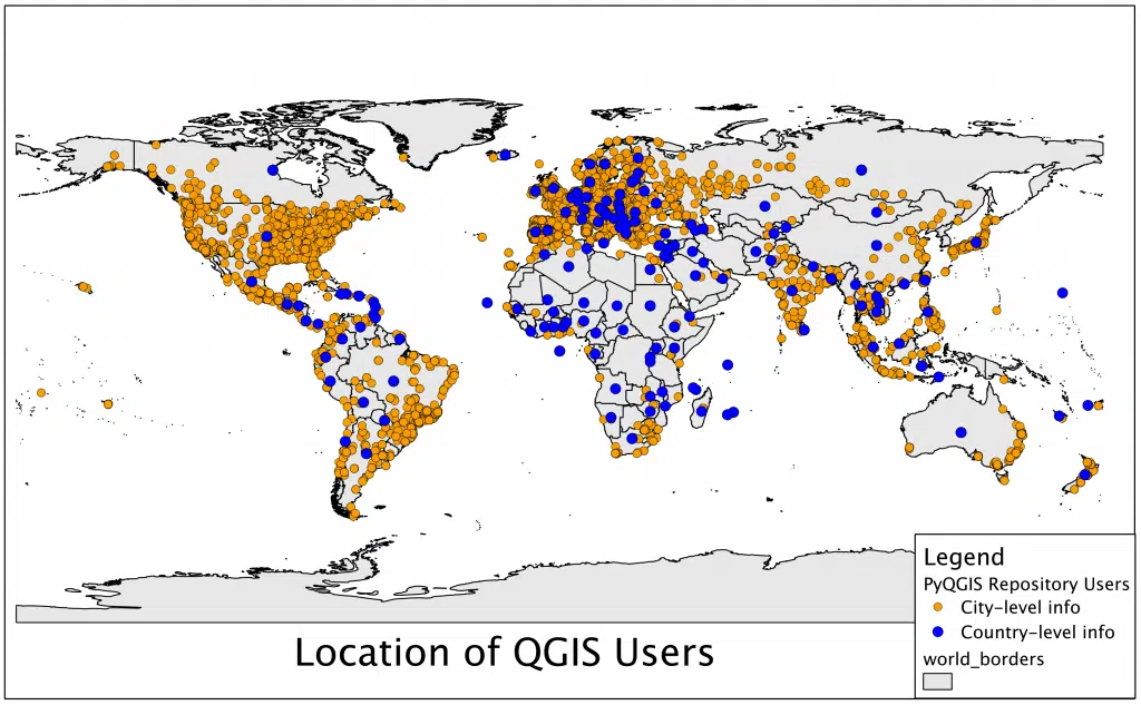 Localização dos Usuários do QGIS