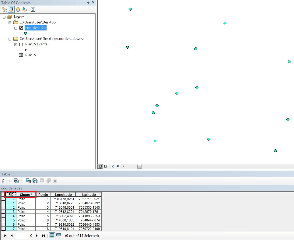 Criação automática de shapefiles a partir de tabelas do Excel