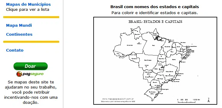 Mapas do Brasil para colorir