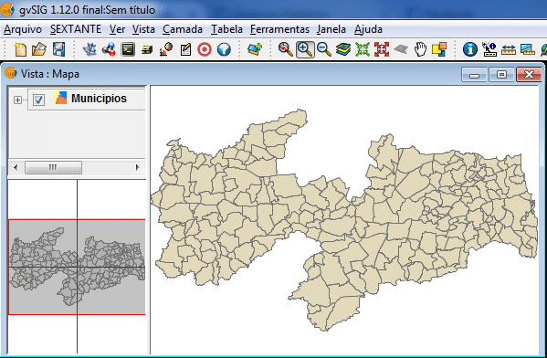 Shapefile com a divisão municipal do Estado da Paraíba