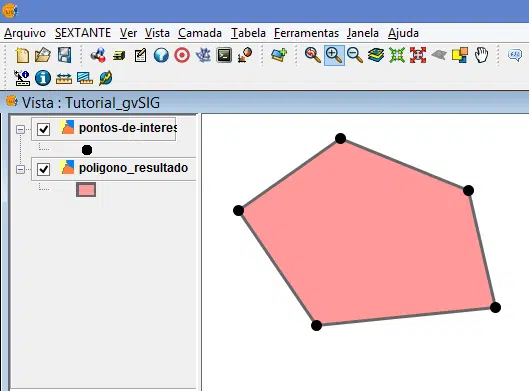 Como gerar um Polígono a partir de Pontos no gvSIG