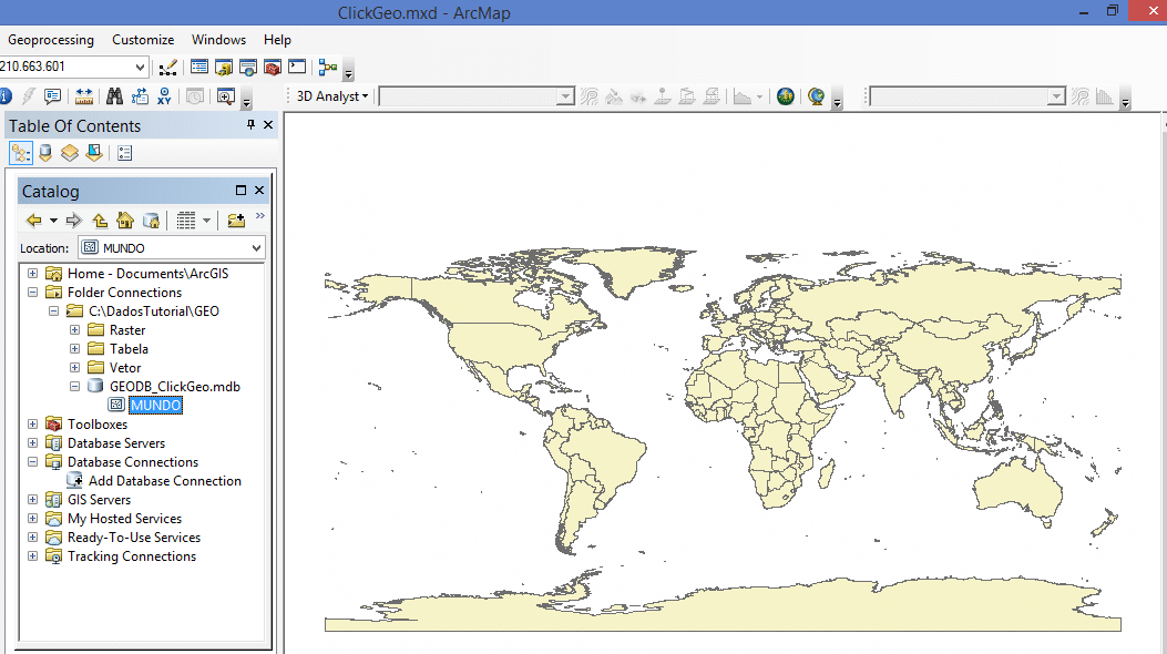 ArcGIS: Criar um Esri Personal Geodatabase e Importar Dados Geográficos