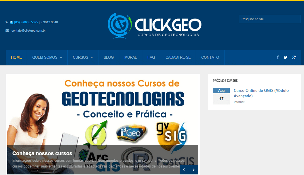 ClickGeo: Cursos de Geotecnologias