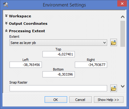 ArcGIS - Environment Setting: Processing Extent