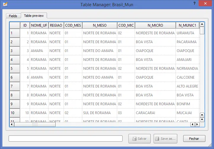 QGIS: Manipular Tabela de Atributo com o Plugin Table Manager